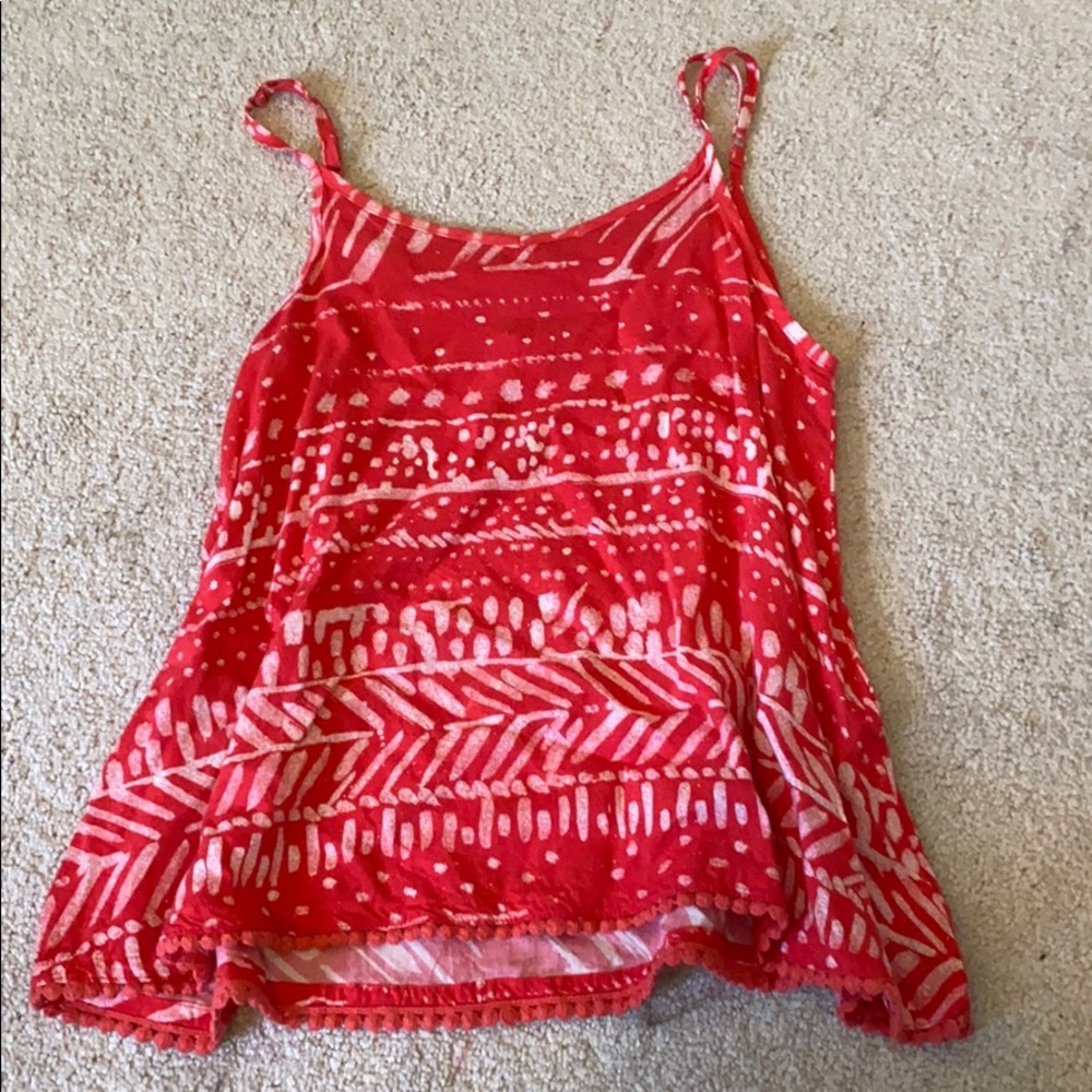 Coral pink spaghetti strap tank top